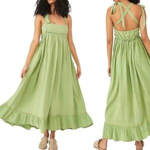 NWT Free People Gretchen Convertible Pinafore Maxi Dress Large